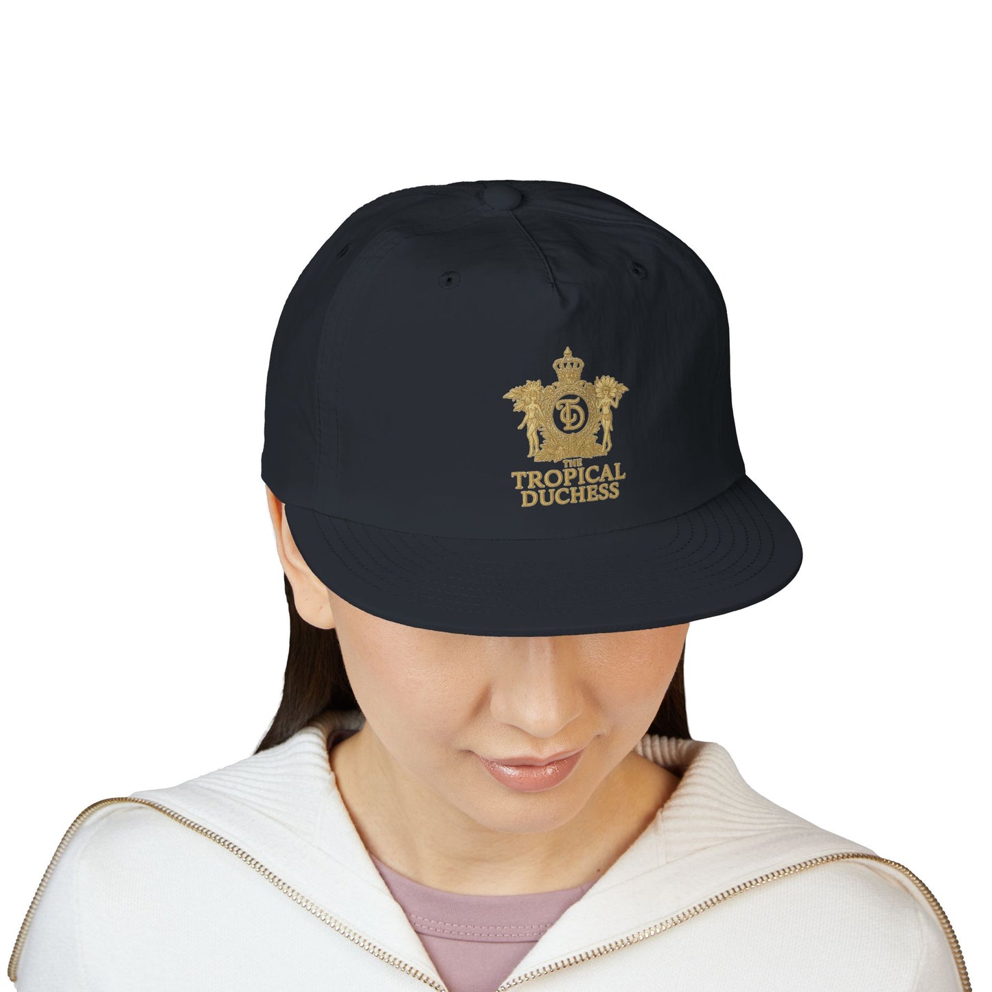 Tropical Duchess Surf Cap - Stylish Black Snapback for Beach Days