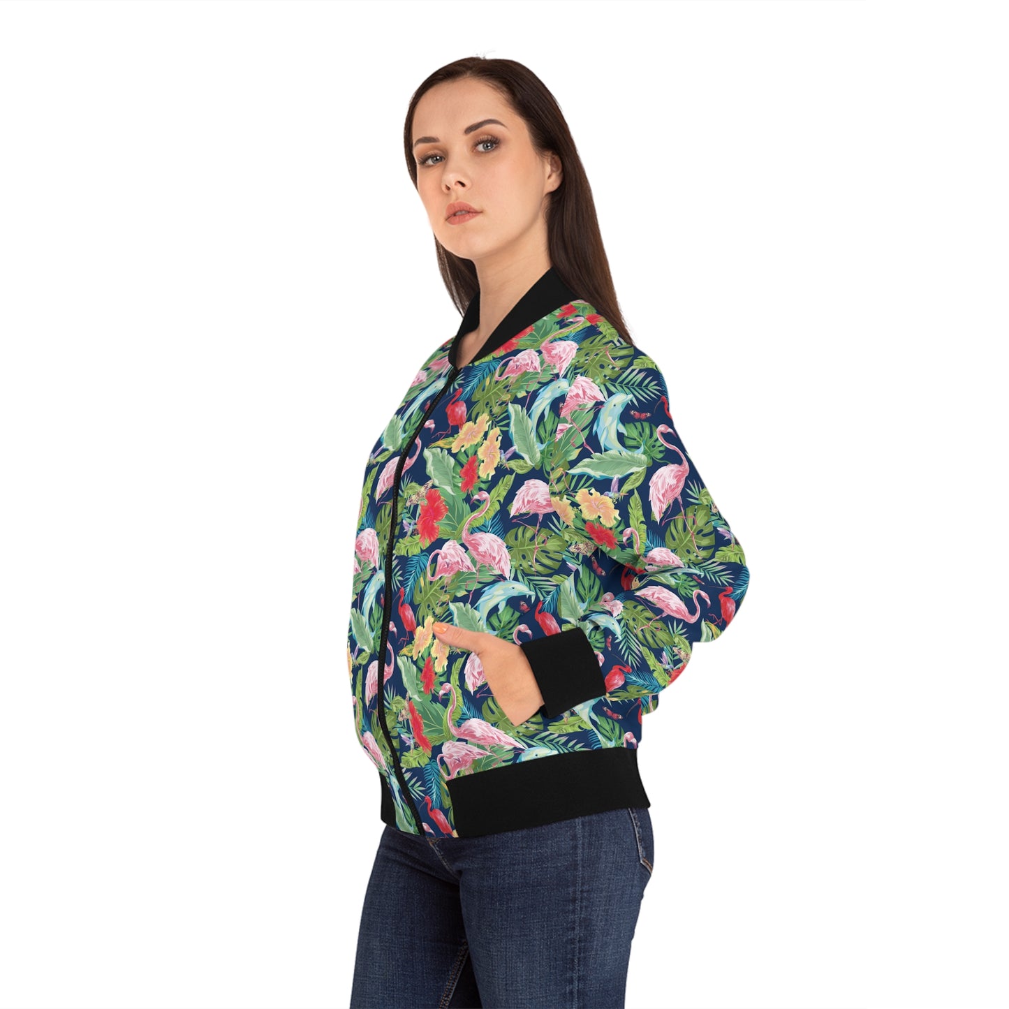 Tropical Floral Women's Bomber Jacket