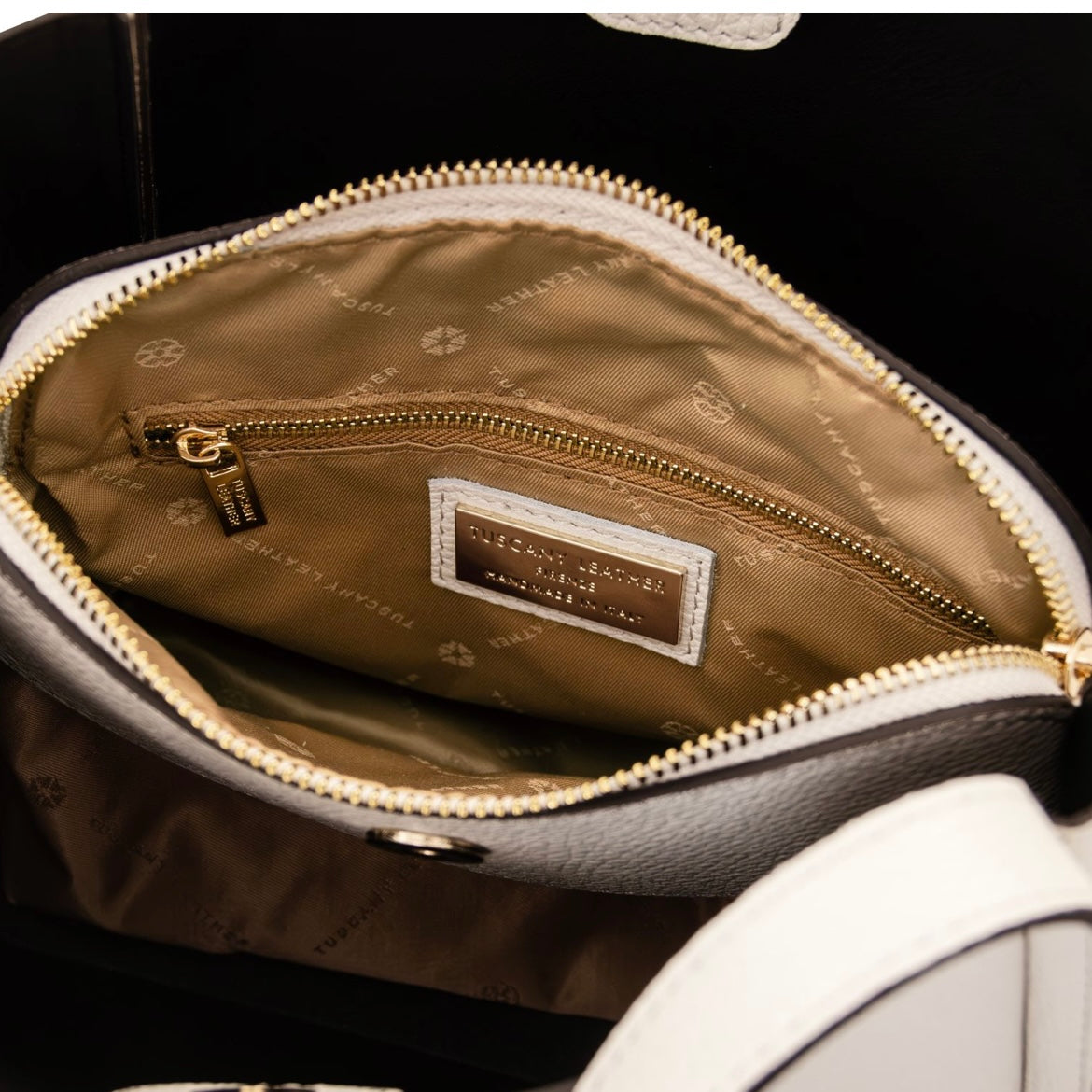 The Tropical Duchess Tuscany Leather SOAVE TL142583 Soft Leather Handbag in Beige