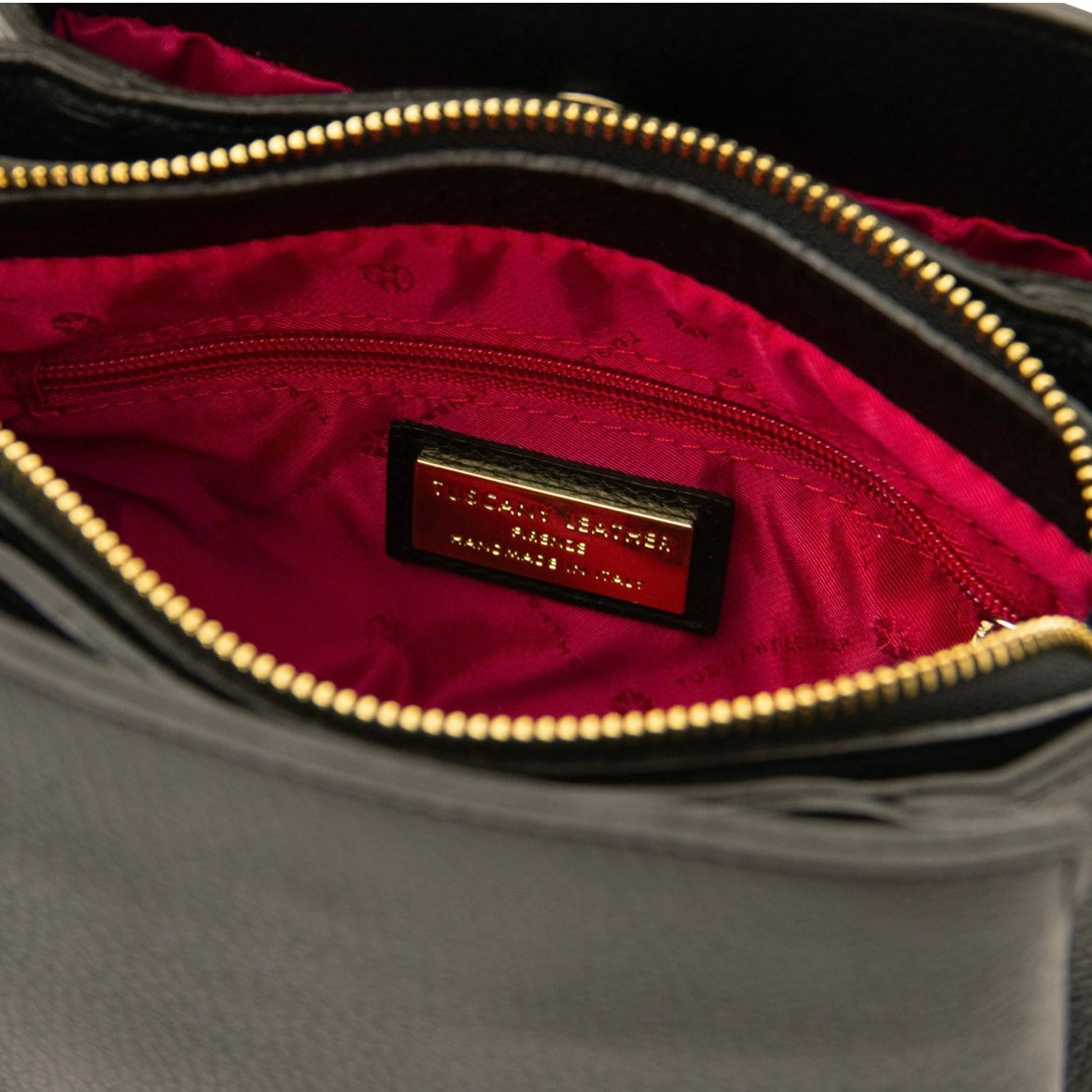 The Tropical Duchess Tuscany Leather ABBY TL142500 Leather Handbag in Black