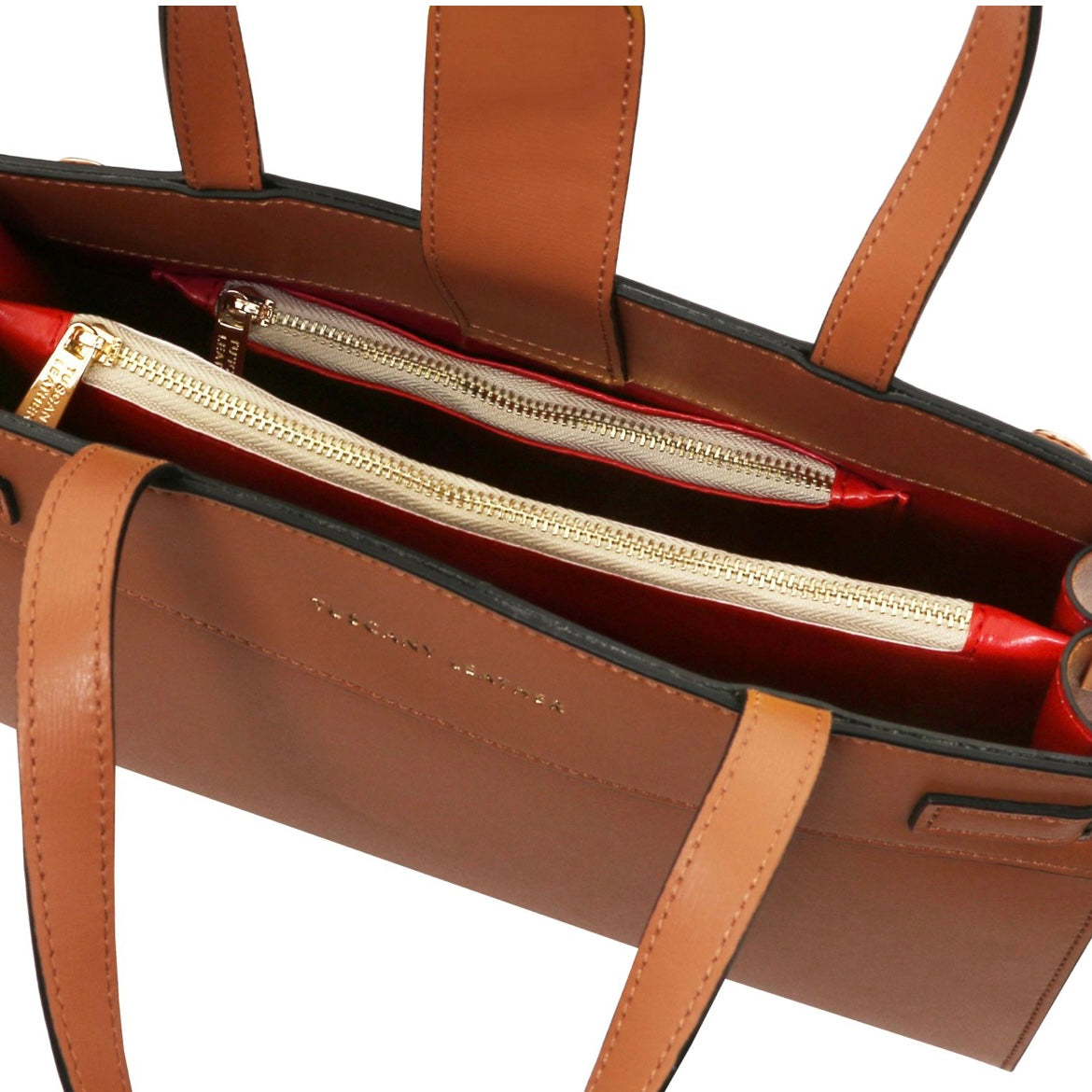 The Tropical Duchess Tuscany Leather MUSA TL142560 Leather Handbag in Cognac