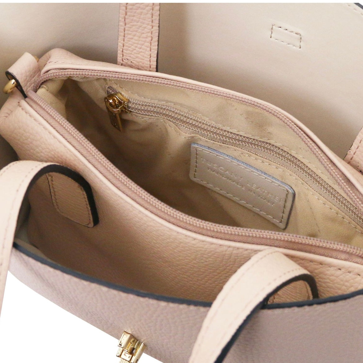 The Tropical Duchess Tuscany Leather AGATHA TL142456 Leather Handbag in Nude