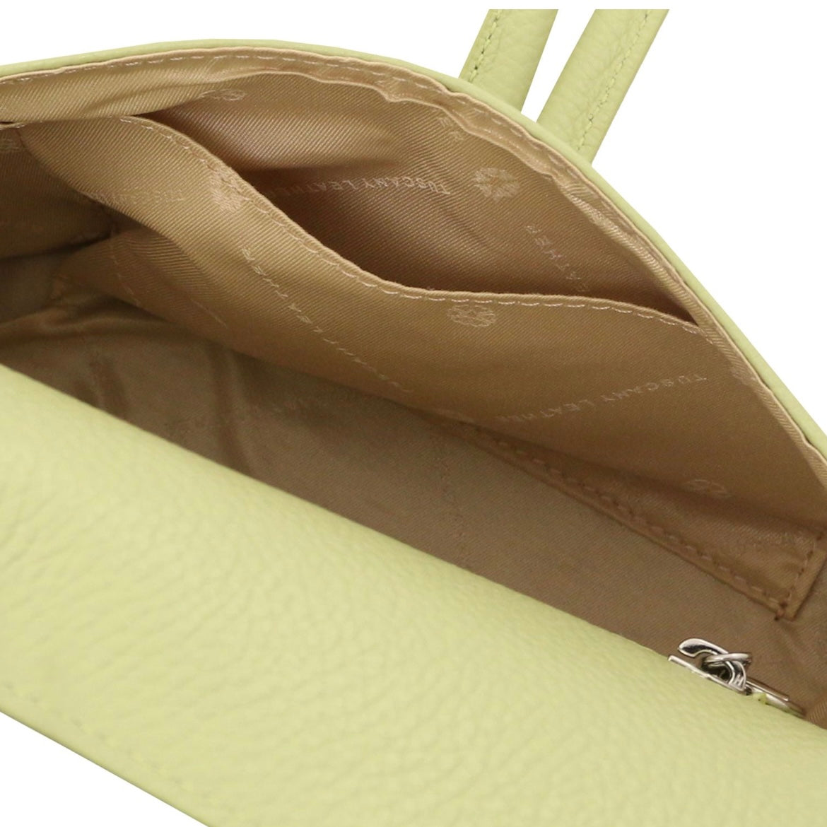 The Tropical Duchess Tuscany Leather Clutch Bag TL141990 in Lime Green
