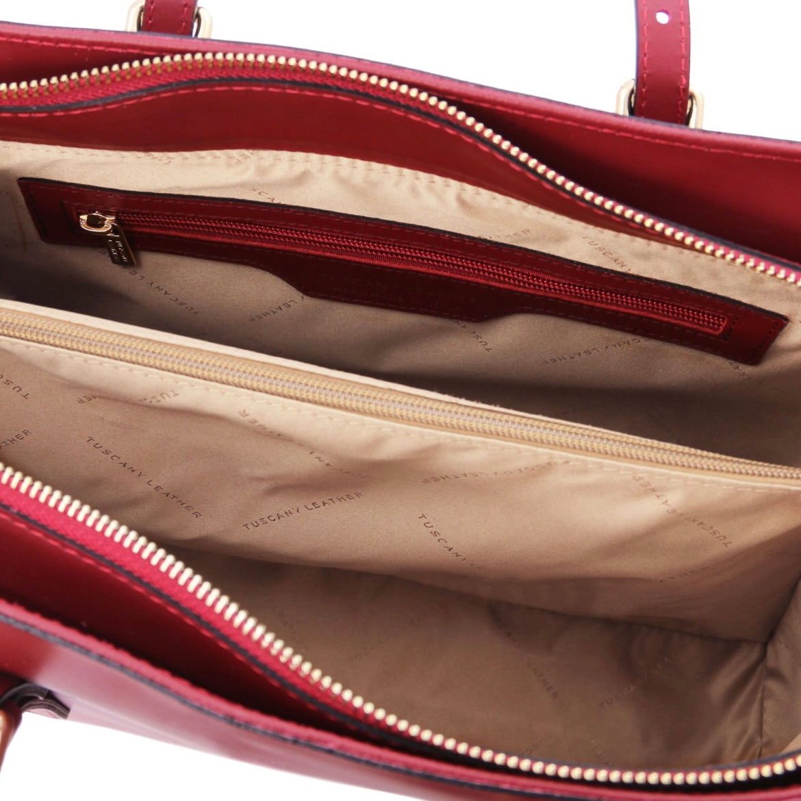 The Tropical Duchess Tuscany Leather Shoulder bag TL BAG TL142037 in Red