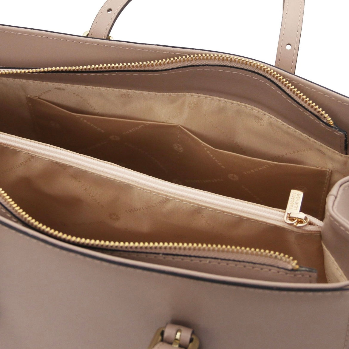 The Tropical Duchess Tuscany Leather Shoulder bag TL BAG TL142037 in Light Taupe