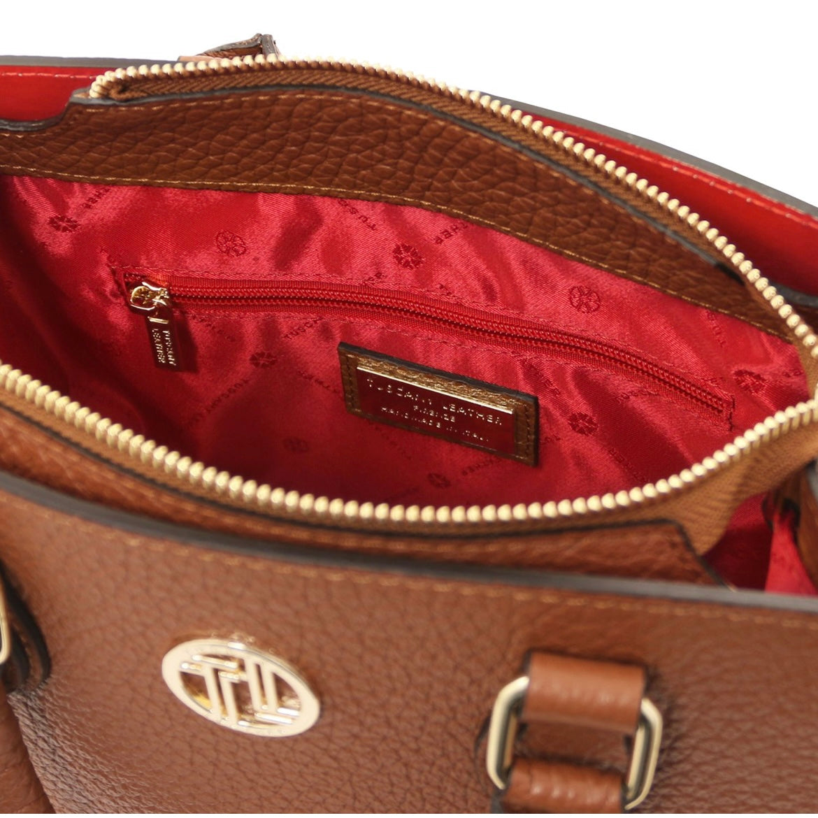 The Tropical Duchess Tuscany Leather DAMA TL142565 Leather Handbag in Cognac
