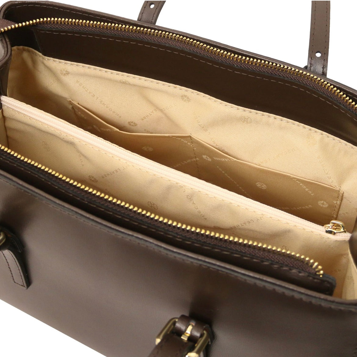 Quality Handbags Leather Shoulder bag TL BAG TL142037 in Coffee