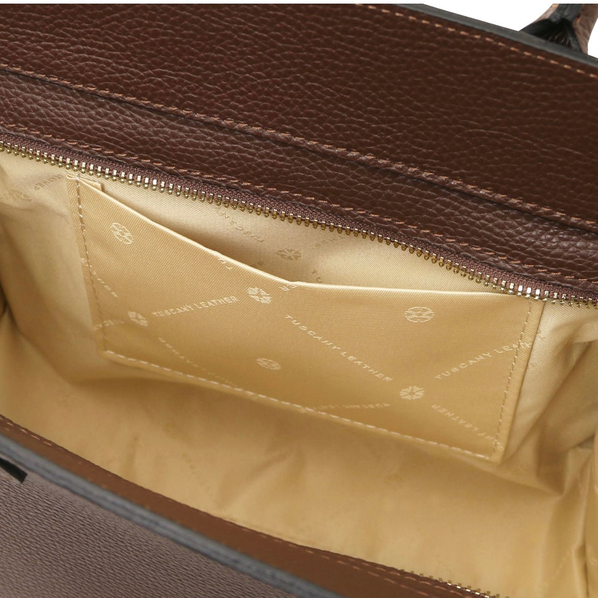 Leather Tote Bag ORIGAMI TL142507 in Coffee