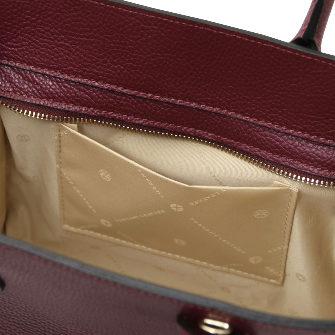 Leather Tote Bag ORIGAMI TL142507 in Bordeaux