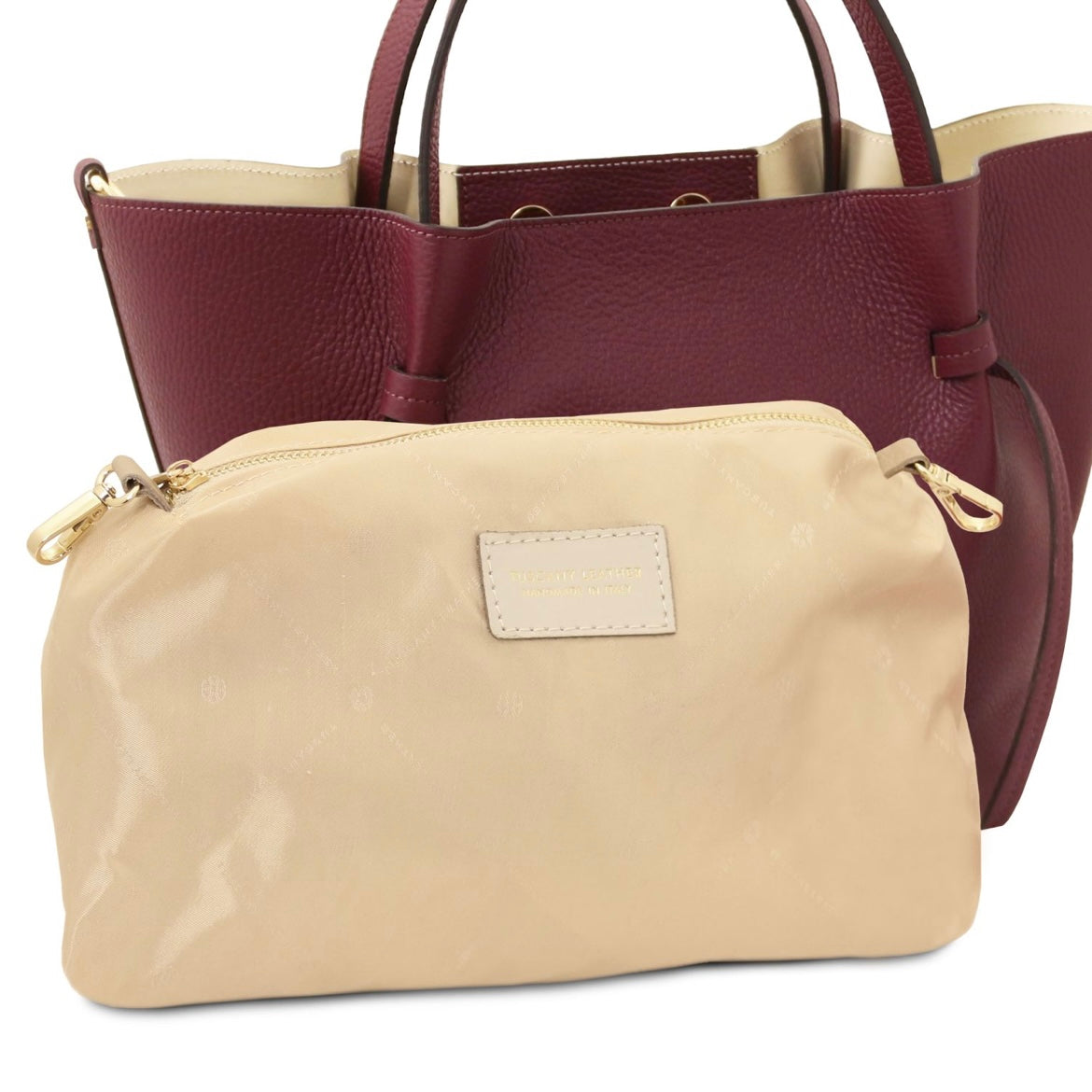 The Tropical Duchess Tuscany Leather LEGAME Leather Shopping bag - Large Size Bordeaux TL142481