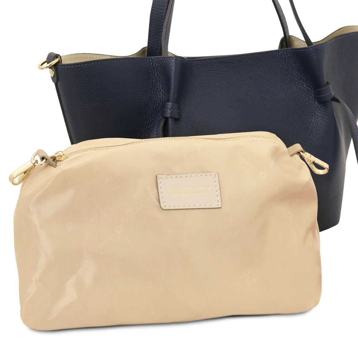 The Tropical Duchess Tuscany Leather LEGAME Leather Shopping bag - Large Size Dark Blue TL142481