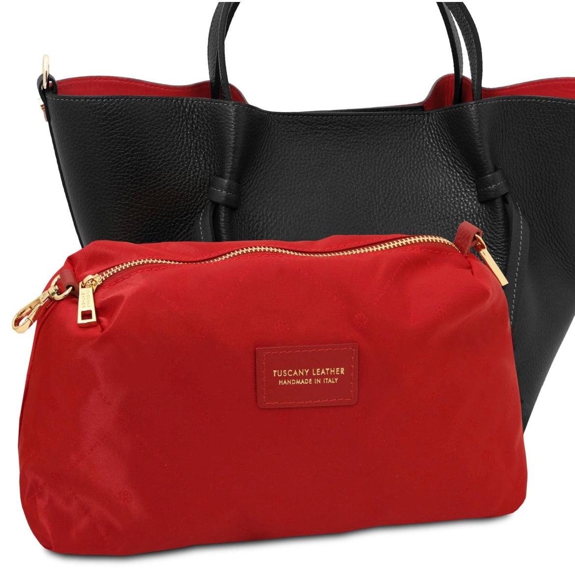 The Tropical Duchess Tuscany Leather LEGAME Leather Shopping bag - Large Size Black TL142481