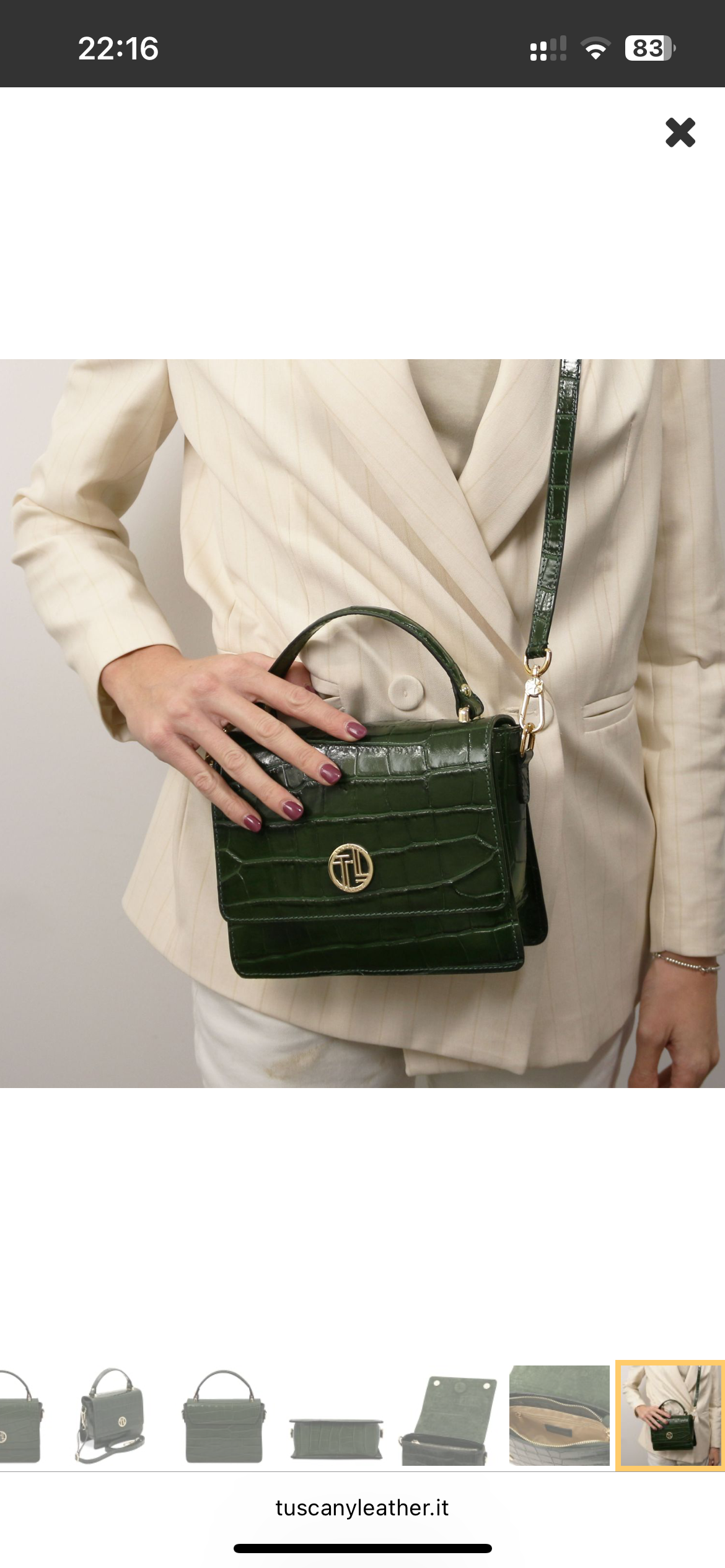 The Tropical Duchess Tuscany Leather Croc Croque in Forest Green TL142503