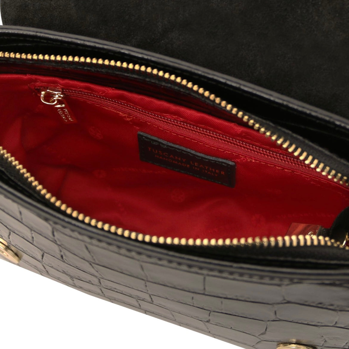 The Tropical Duchess Tuscany Leather Croc Croque in Black TL142503