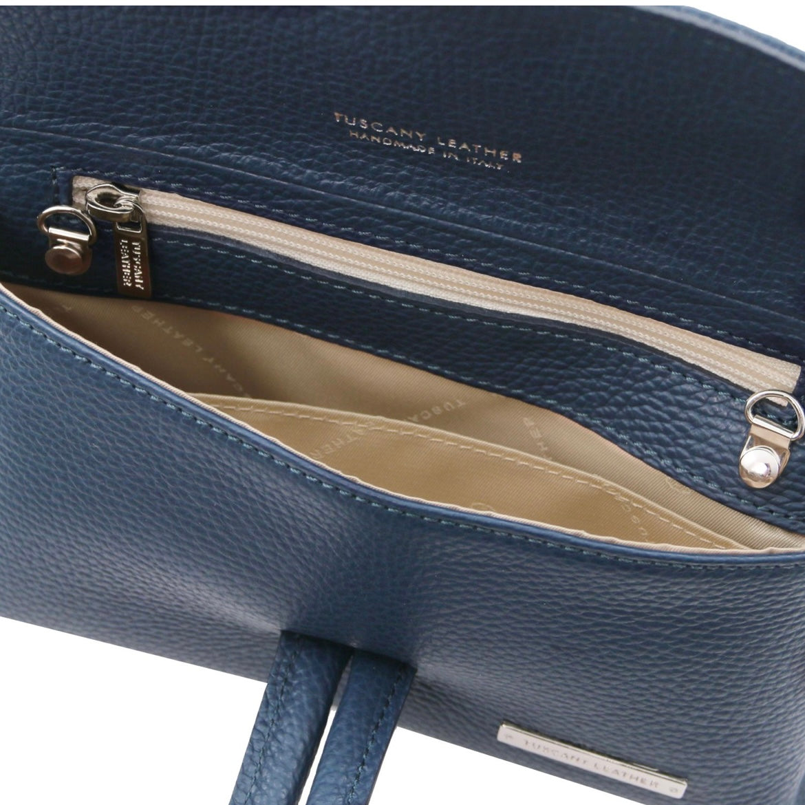 The Tropical Duchess Tuscany Leather Clutch Bag TL141990 in Dark Blue