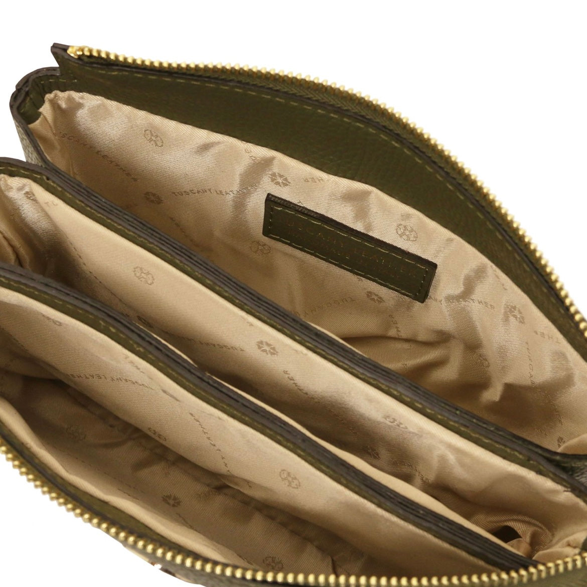 The Tropical Duchess Tuscany Leather Sia Soft Leather Clutch TL142479 in Forest Green