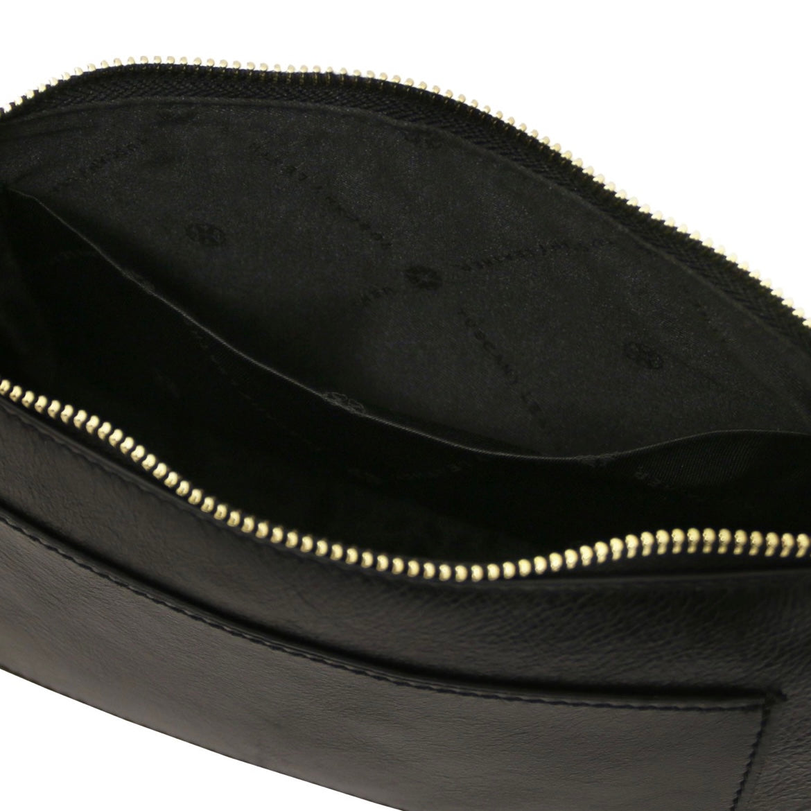 The Tropical Duchess Tuscany Leather Metallic Leather Clutch PARFAIT TL142543 in Black