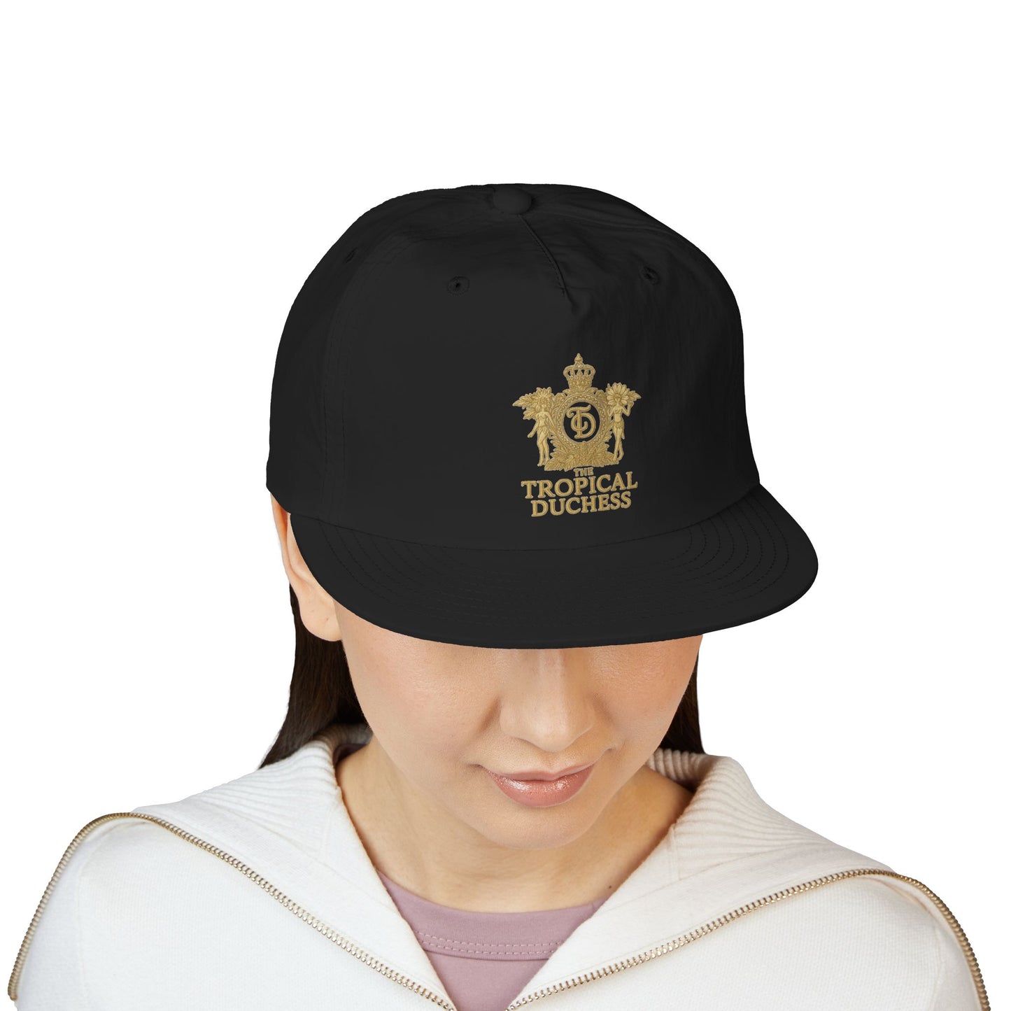 Tropical Duchess Surf Cap - Stylish Black Snapback for Beach Days