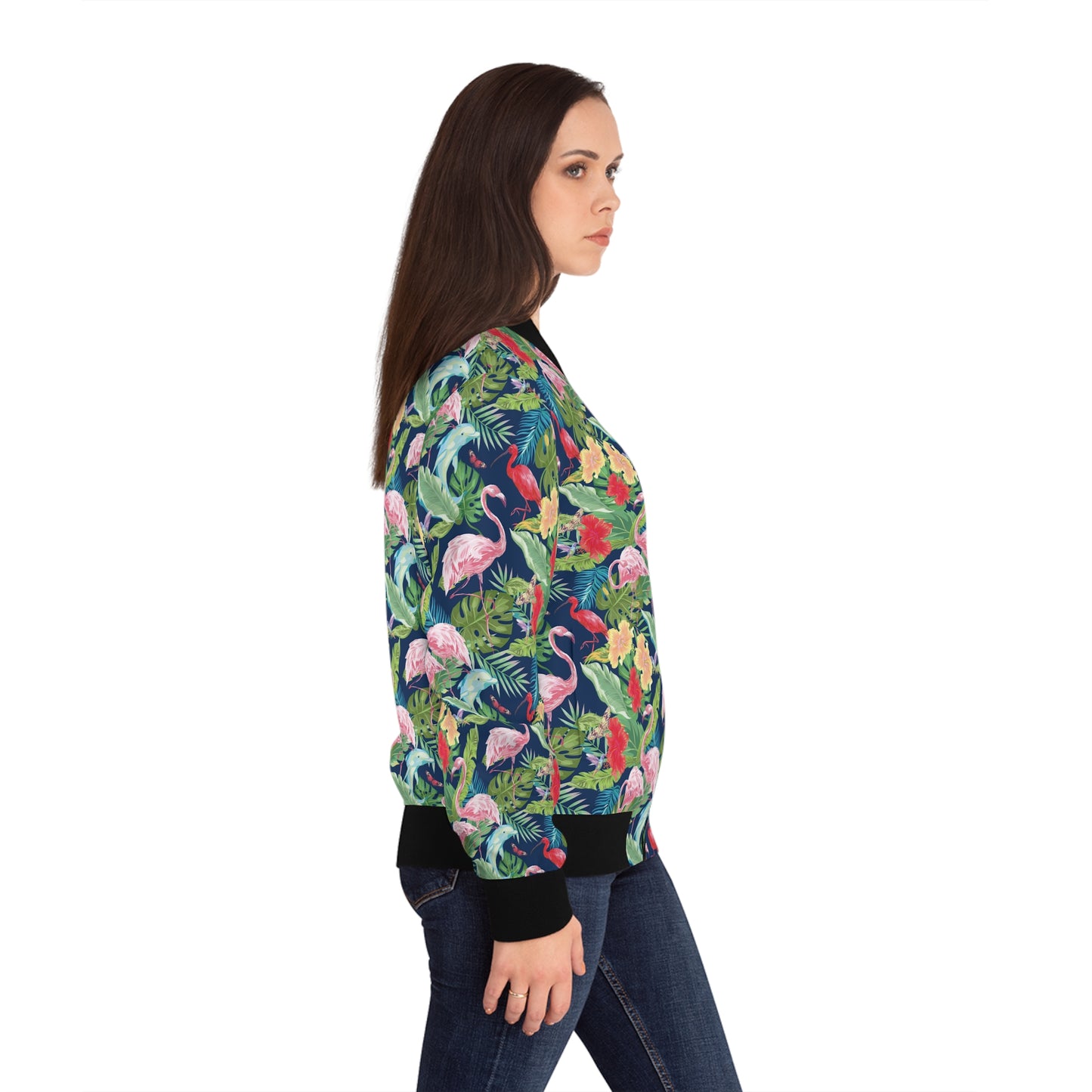 Tropical Floral Women's Bomber Jacket