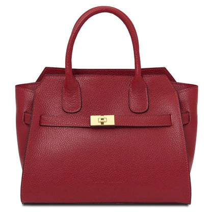 The Tropical Duchess Tuscany Leather Tote ORIGAMI TL142507 in Red