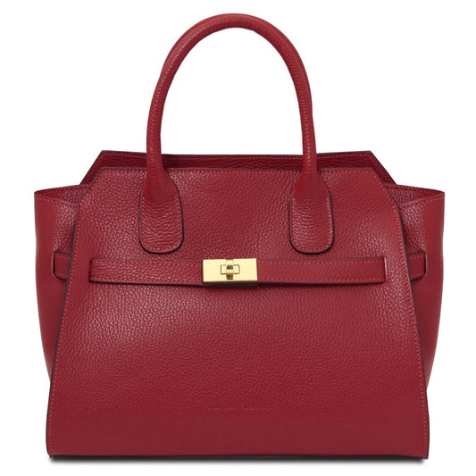 The Tropical Duchess Tuscany Leather Tote ORIGAMI TL142507 in Red