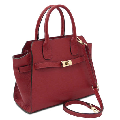 The Tropical Duchess Tuscany Leather Tote ORIGAMI TL142507 in Red