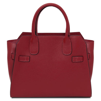 The Tropical Duchess Tuscany Leather Tote ORIGAMI TL142507 in Red