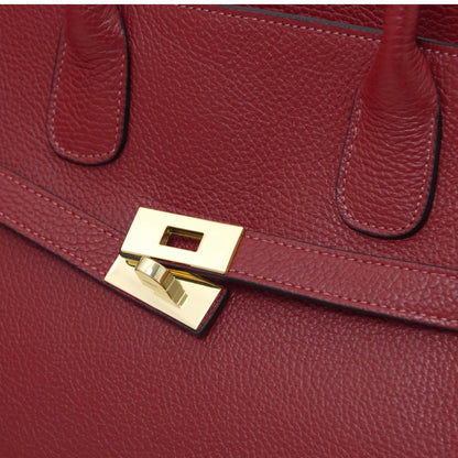 The Tropical Duchess Tuscany Leather Tote ORIGAMI TL142507 in Red