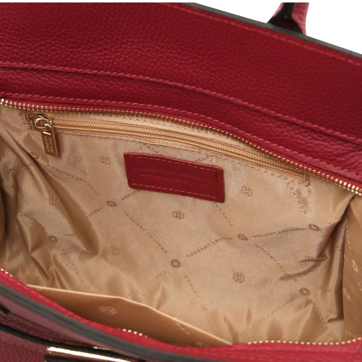 The Tropical Duchess Tuscany Leather Tote ORIGAMI TL142507 in Red