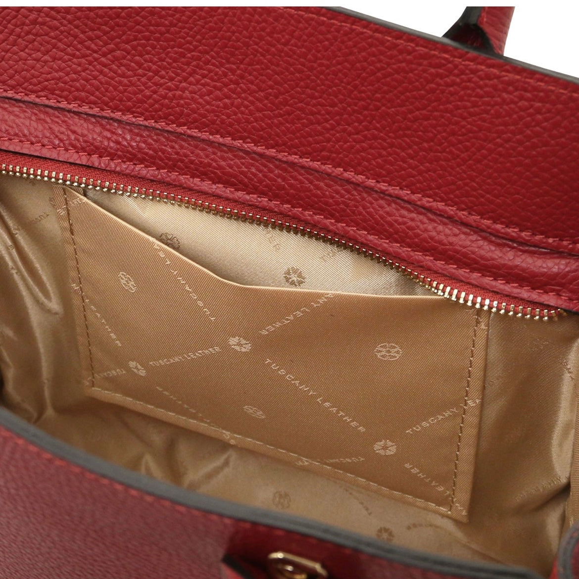 The Tropical Duchess Tuscany Leather Tote ORIGAMI TL142507 in Red
