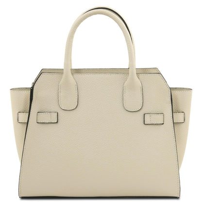 The Tropical Duchess Tuscany Leather Tote ORIGAMI TL142507 in Beige