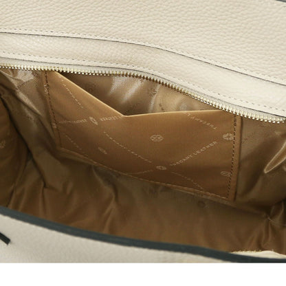 The Tropical Duchess Tuscany Leather Tote ORIGAMI TL142507 in Beige
