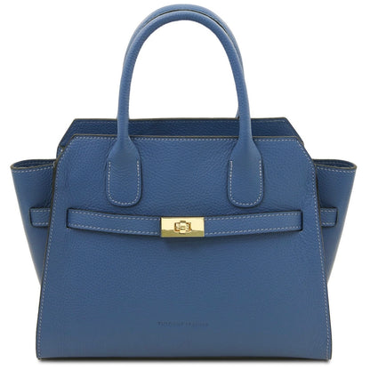 The Tropical Duchess Tuscany Leather Tote ORIGAMI TL142507 in Denim