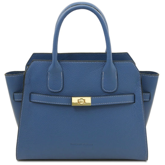 The Tropical Duchess Tuscany Leather Tote ORIGAMI TL142507 in Denim