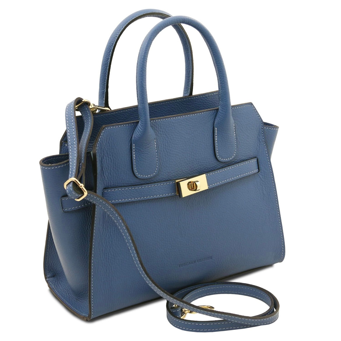 The Tropical Duchess Tuscany Leather Tote ORIGAMI TL142507 in Denim