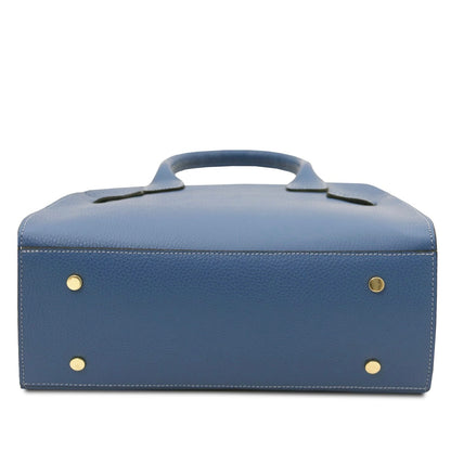 The Tropical Duchess Tuscany Leather Tote ORIGAMI TL142507 in Denim