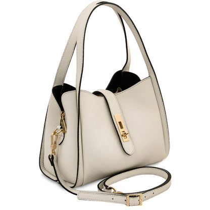 The Tropical Duchess Tuscany Leather SOAVE TL142583 Soft Leather Handbag in Beige