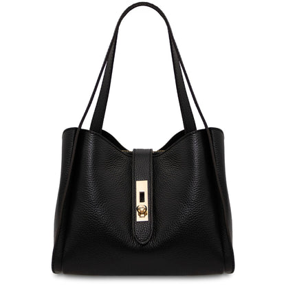 The Tropical Duchess Tuscany Leather SOAVE TL142583 Soft Leather Handbag in Black