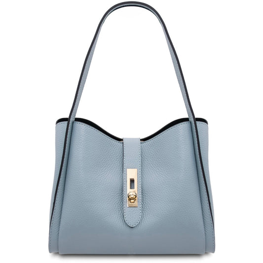 The Tropical Duchess Tuscany Leather SOAVE TL142583 Soft Leather Handbag in Light Blue