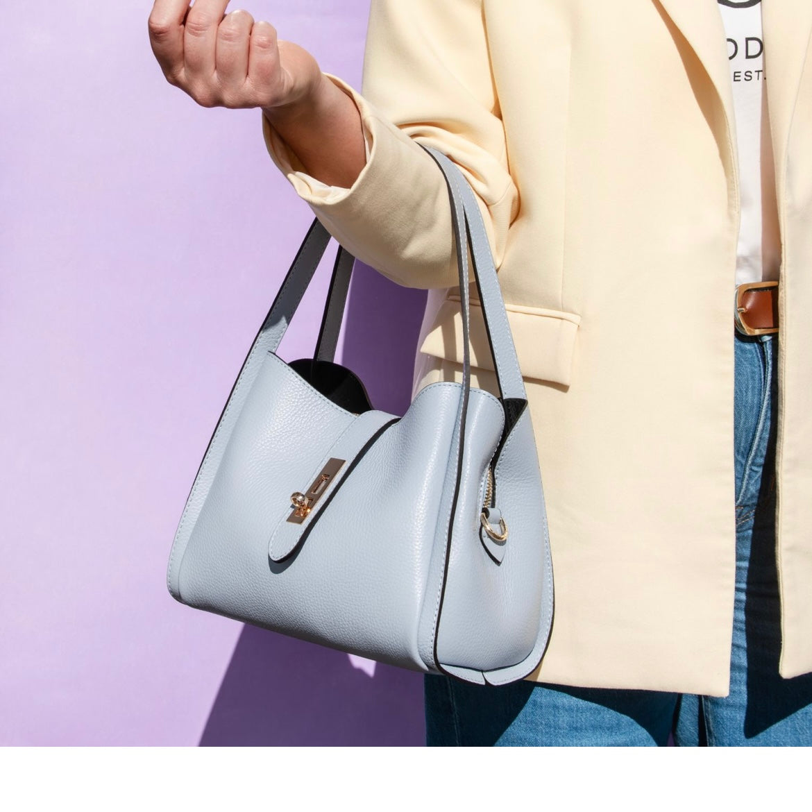 The Tropical Duchess Tuscany Leather SOAVE TL142583 Soft Leather Handbag in Light Blue