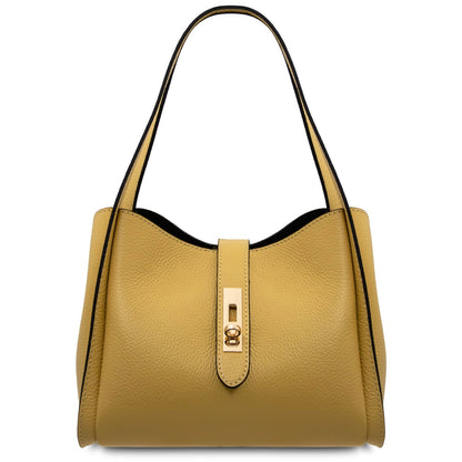The Tropical Duchess Tuscany Leather SOAVE TL142583 Soft Leather Handbag in Pastel Yellow