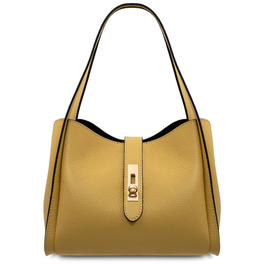 The Tropical Duchess Tuscany Leather SOAVE TL142583 Soft Leather Handbag in Pastel Yellow