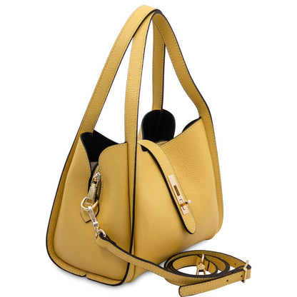 The Tropical Duchess Tuscany Leather SOAVE TL142583 Soft Leather Handbag in Pastel Yellow
