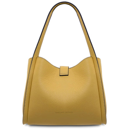 The Tropical Duchess Tuscany Leather SOAVE TL142583 Soft Leather Handbag in Pastel Yellow