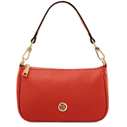 The Tropical Duchess Tuscany Leather PARFAIT TL142559 Leather Clutch in Red