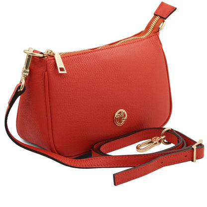 The Tropical Duchess Tuscany Leather PARFAIT TL142559 Leather Clutch in Red