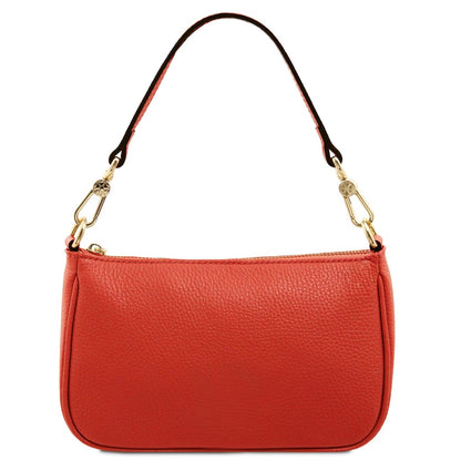 The Tropical Duchess Tuscany Leather PARFAIT TL142559 Leather Clutch in Red