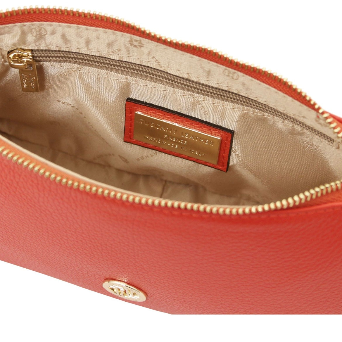 The Tropical Duchess Tuscany Leather PARFAIT TL142559 Leather Clutch in Red