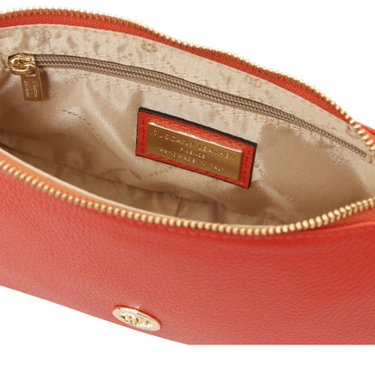 The Tropical Duchess Tuscany Leather PARFAIT TL142559 Leather Clutch in Red