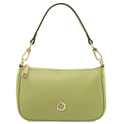 The Tropical Duchess Tuscany Leather PARFAIT TL142559 Leather Clutch in Lime Green